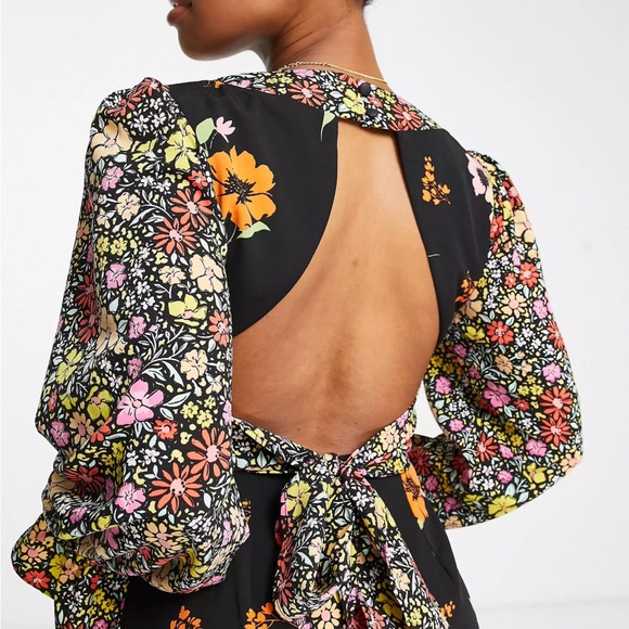 NWT ASOS DESIGN open back midi tea dress - Picture 2 of 3